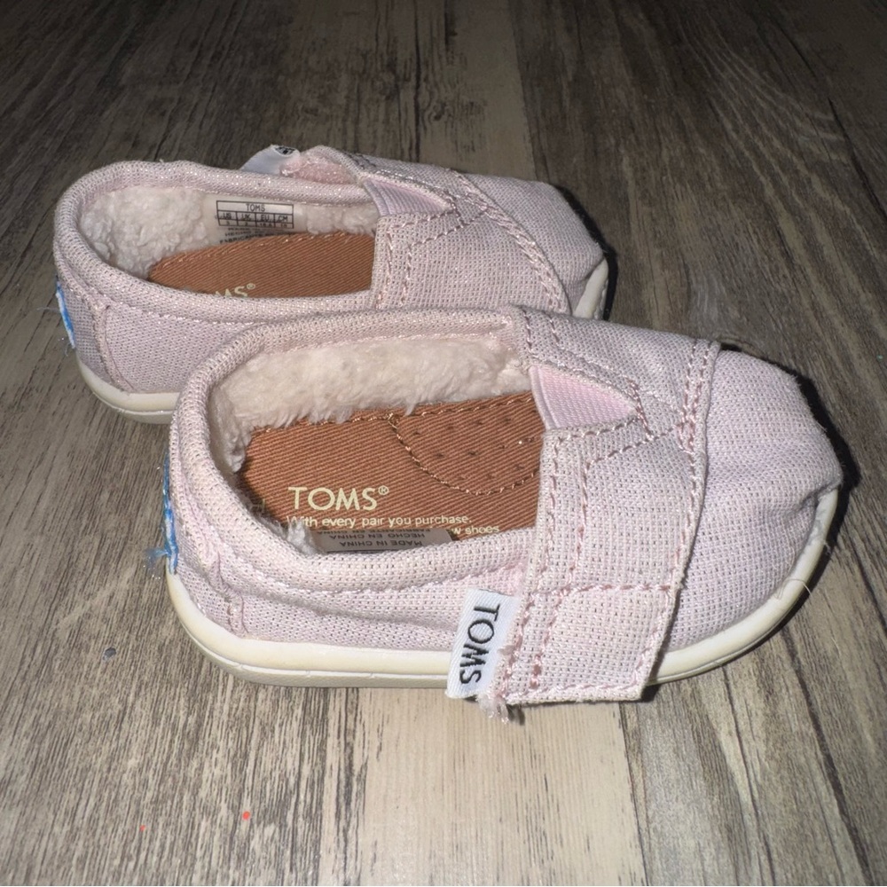 TOMS Light Pink Baby Shimmer Shoes - Picture 6 of 11